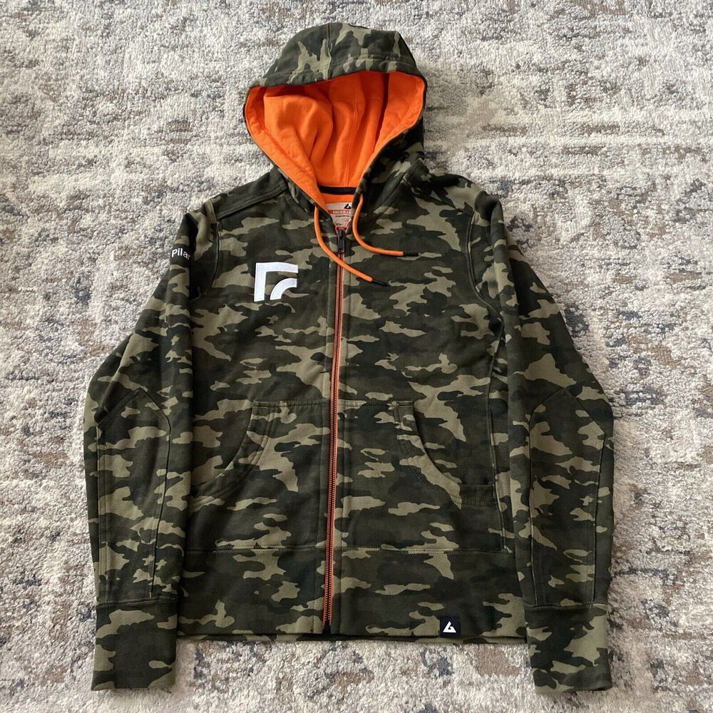 American Giant Camo Zip Hoodie with Orange Lining